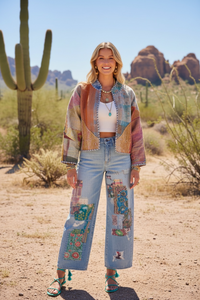 Bohemian Vintage Kantha Reversible Handmade Short Style Jacket - Hailey