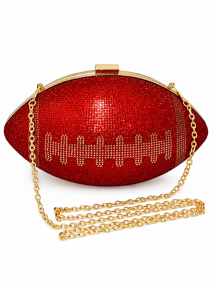 Football Embellished Crossbody - Red