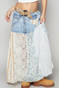 Bohemian Patchwork Maxi Skirt