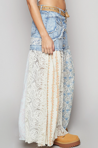 Bohemian Patchwork Maxi Skirt