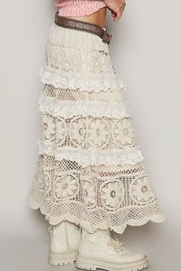 Crochet Tiered Lace Maxi Skirt