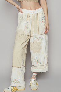 Boho Wide Leg Lace Pant - White