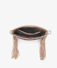 Wrangler Top Handle Boot Scroll Fringe Tote/Crossbody - Beige