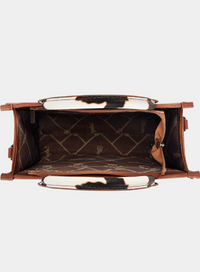 Wrangler Cow Print Concealed Carry Tote/Crossbody -Brown