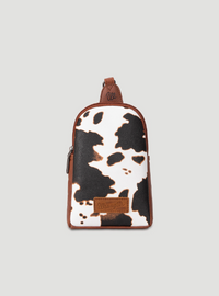 Wrangler Cow Print Crossbody Sling Bag - Brown
