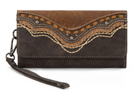 Montana West Embossed Collection Wallet - Dark Brown