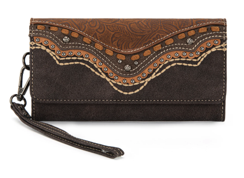 Montana West Embossed Collection Wallet - Dark Brown