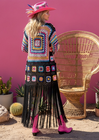 Hippie Crochet Fringed Duster