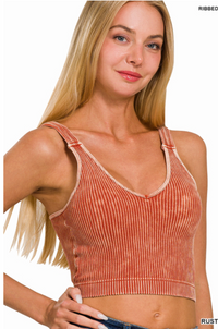 Long Lines Padded Brami  - Rust