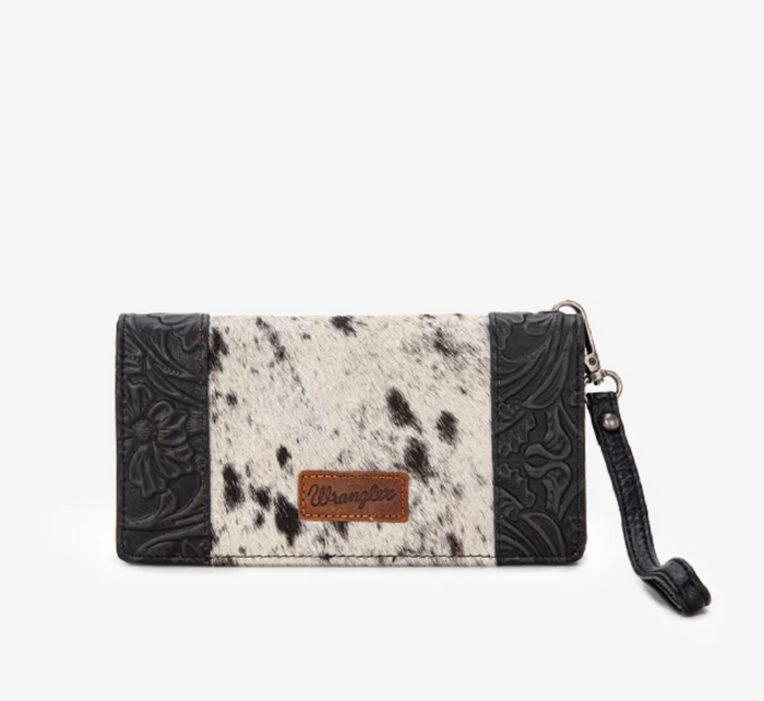Wrangler Wallet/Wristlet Cowhide + Tooling - Black
