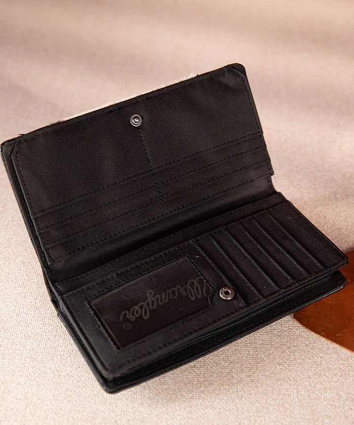 Wrangler Wallet/Wristlet Cowhide + Tooling - Black