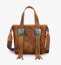 Wrangler Cowhide Fringe Concealed Carry Purse