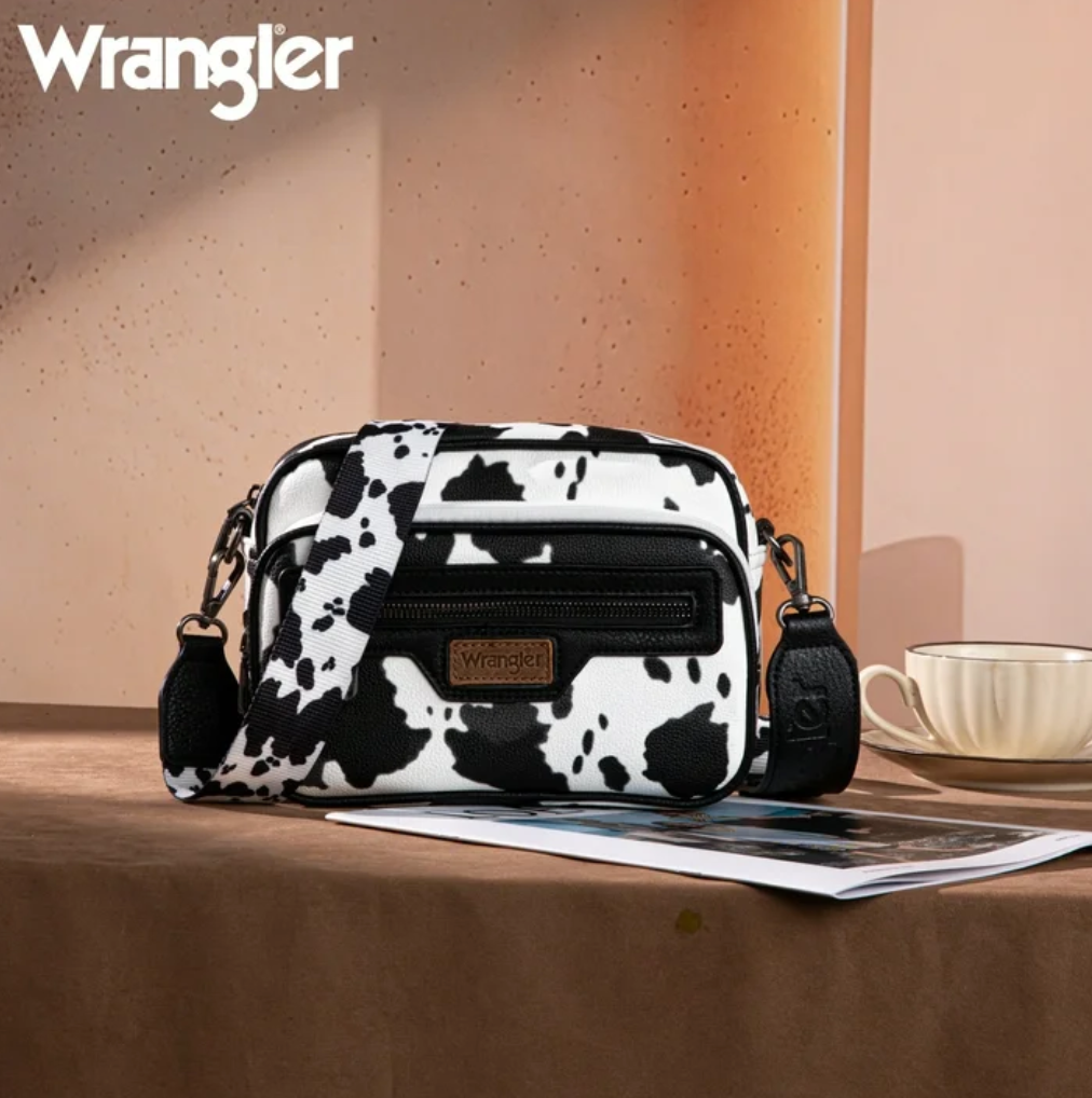 Wrangler Crossbody Crossbody Cow Print Black