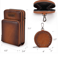 Wrangler Studded Crossbody 3 Zip Closure  - Black