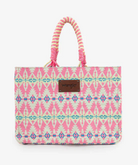 Wrangler Oversized Tote Bag Braided Handles Weekender Bag - Pink