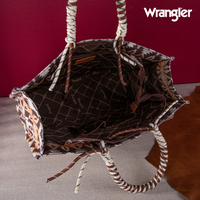 Wrangler Oversized Tote Bag Braided Handles Weekender Bag - Pink