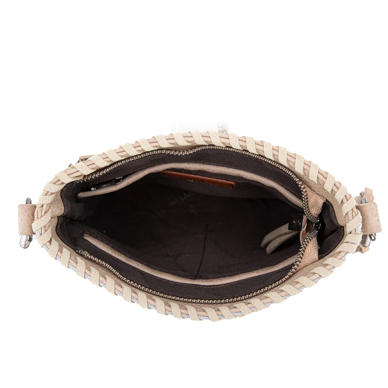 Trinity Ranch Hair-On Cowhide Fringe Concealed Carry Crossbody Bag - Tan