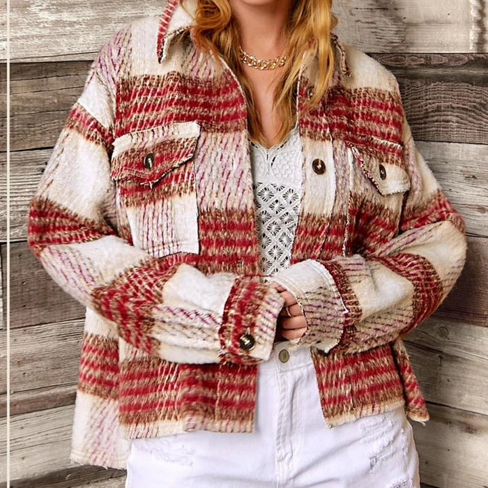 Classic Plaid Red Wool Shacket