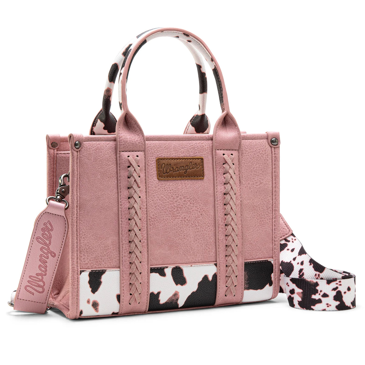 Wrangler Cow Print Concealed Carry Tote/Crossbody - Pink