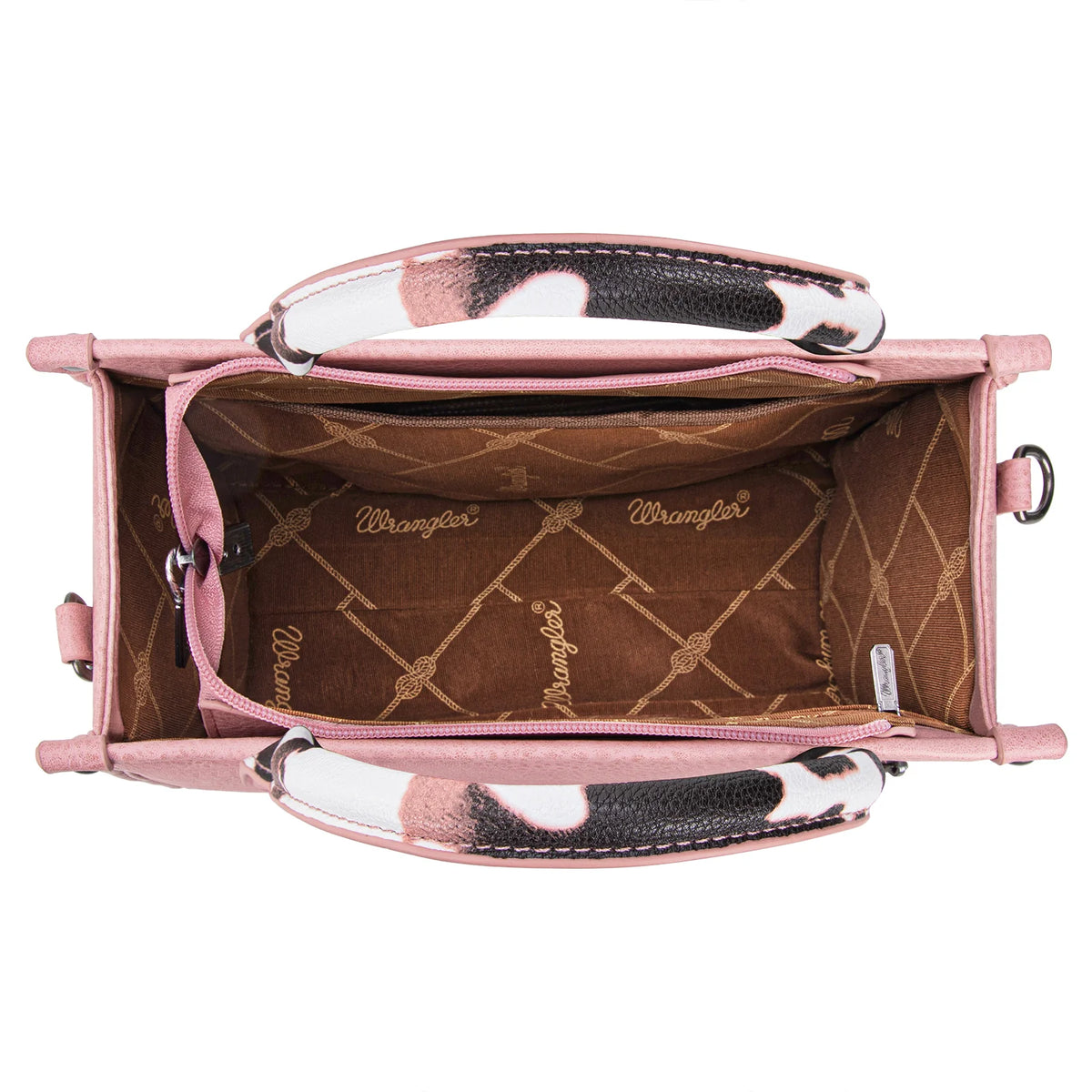 Wrangler Cow Print Concealed Carry Tote/Crossbody - Pink