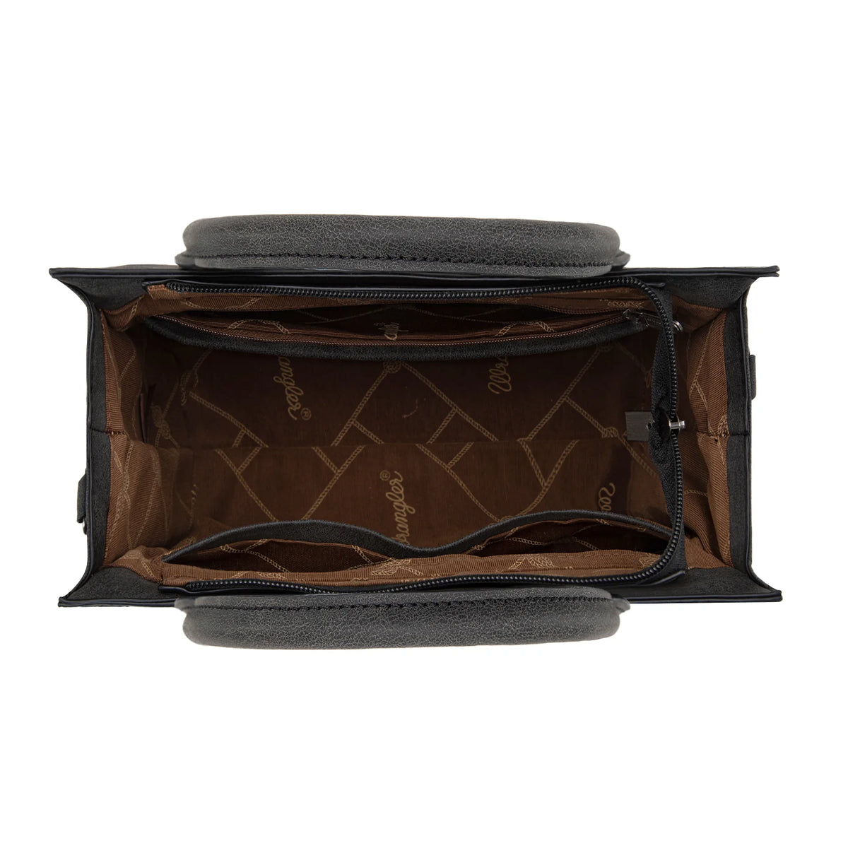 Wrangler Tooled Aztec Pattern Print Concealed Carry Tote/Crossbody -Black