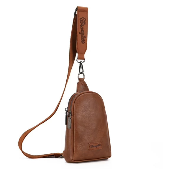 Wrangler Sling Bag/Crossbody/Chest Bag - Brown Leather