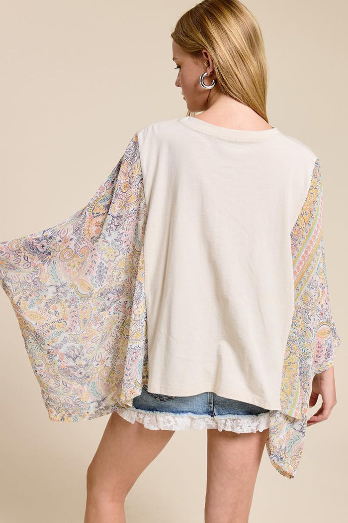 Paisley Peace Hippie Scarf Tee