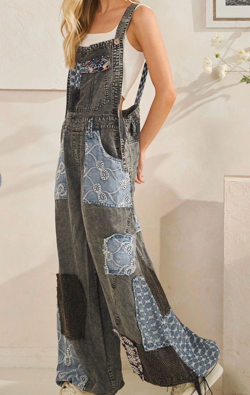 Boho Patchwork Overalls