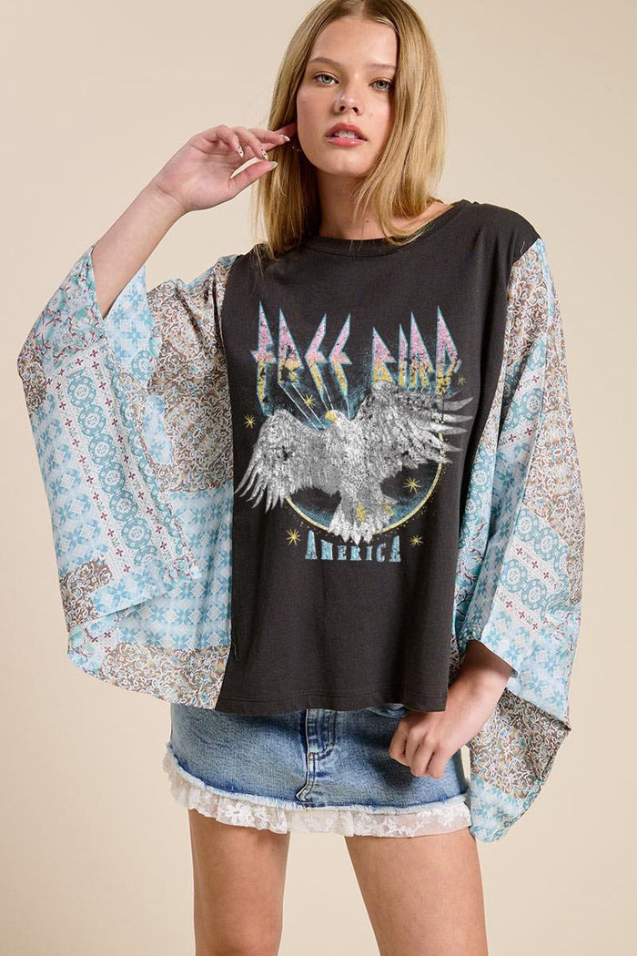 Indigo Rocker Scarf Tee