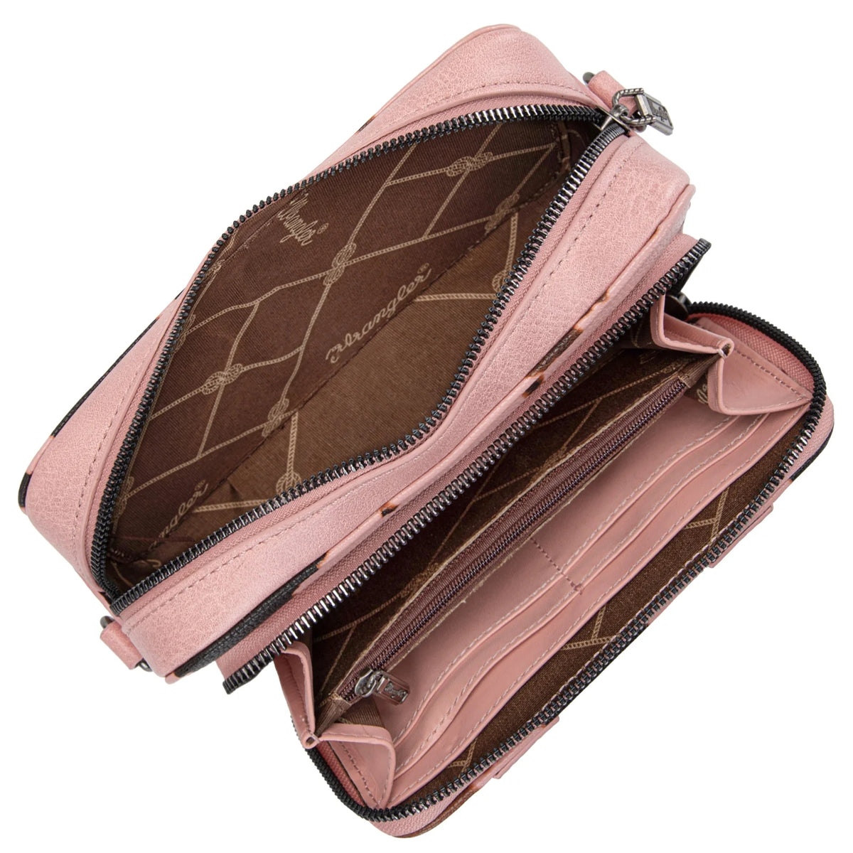 Wrangler Cow Print Crossbody Bag - Pink