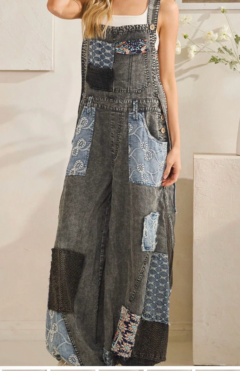 Boho Patchwork Overalls