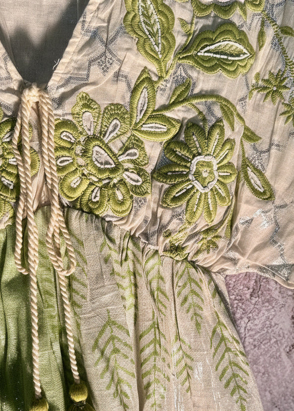 Citrus Embroidered Flirty Dress