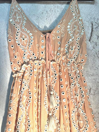 Peach Embellished Maxi Dress