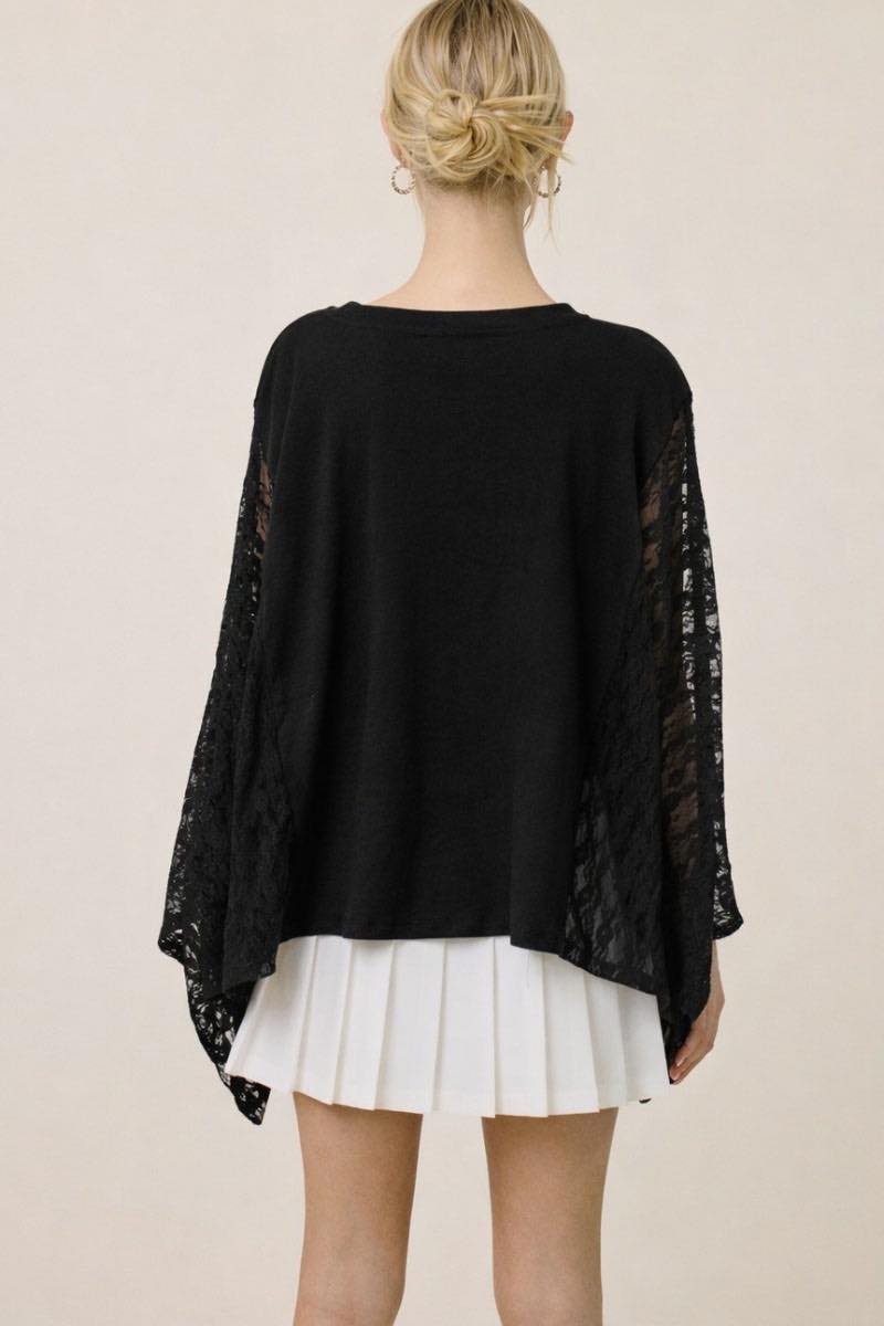 Edgy Lace Scarf Tee