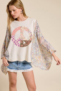Paisley Peace Hippie Scarf Tee