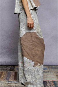 Boho Wide Leg Lace Pant - Mocha
