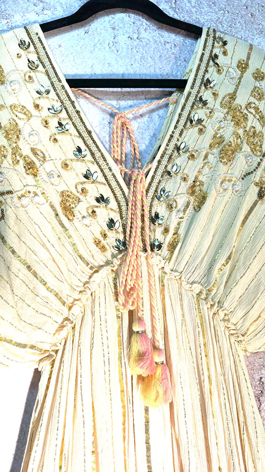 Ombre Blush Embroidered Maxi Dress