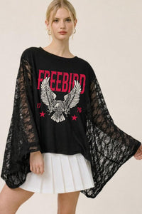 Edgy Lace Scarf Tee