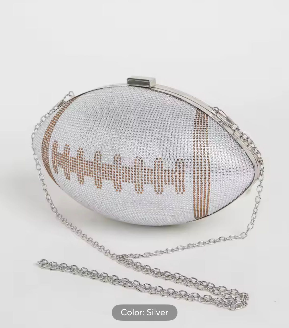 Football Embellished Crossbody - Silver