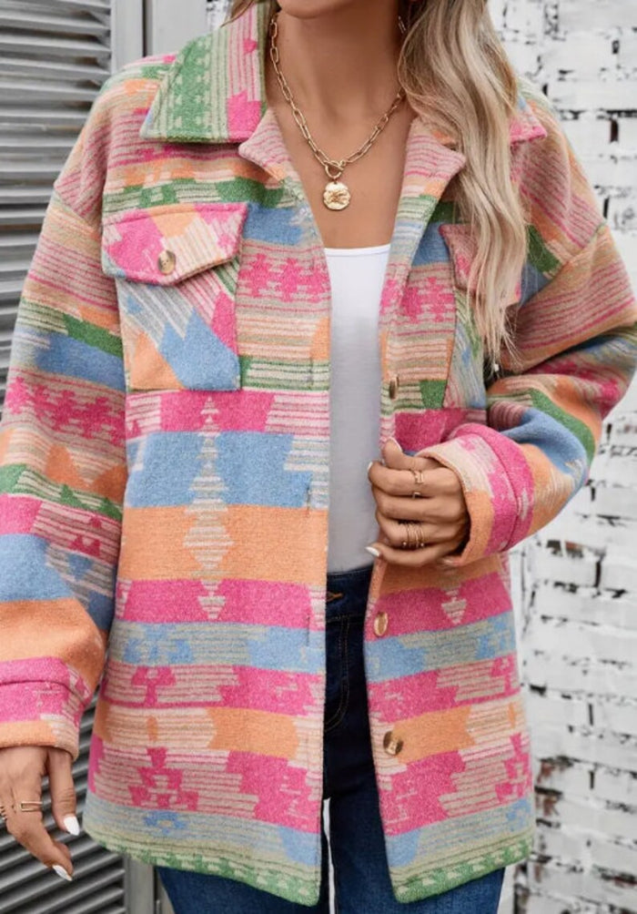 Pink Aztec Shacket