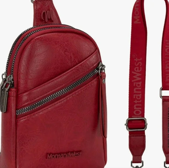 Montana West Sling Bag/Crossbody/Chest Bag - Red