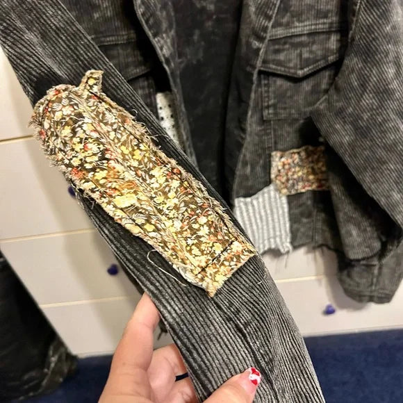 Patchwork Corduroy Shacket