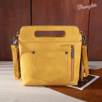 Wrangler Top Handle Boot Scroll Fringe Tote/Crossbody - Mustard