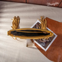 Wrangler Top Handle Boot Scroll Fringe Tote/Crossbody - Mustard
