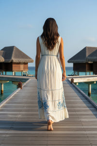 Sleeveless Aqua Lux Maxi Dress