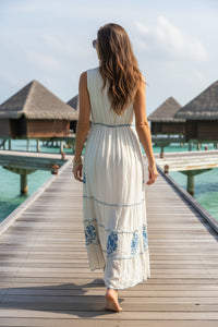 Sleeveless Aqua Lux Maxi Dress