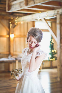 Couture Ivory Lace Handkerchief Gown Couture Ivory Lace Handkerchief Gown