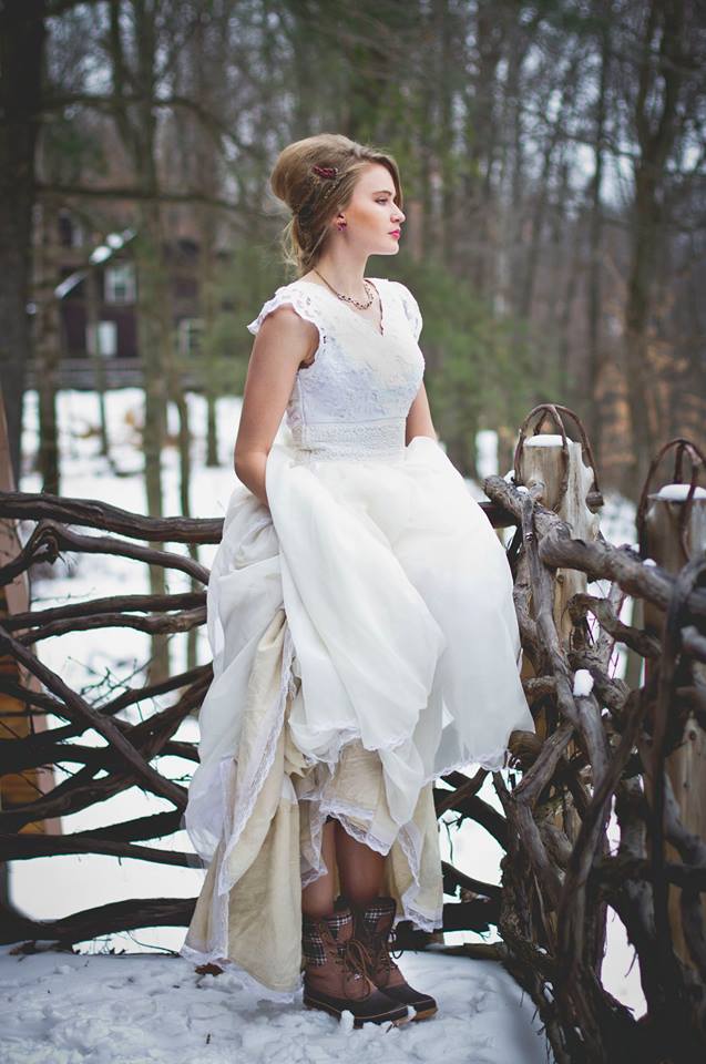 Couture Ivory Lace Handkerchief Gown Couture Ivory Lace Handkerchief Gown