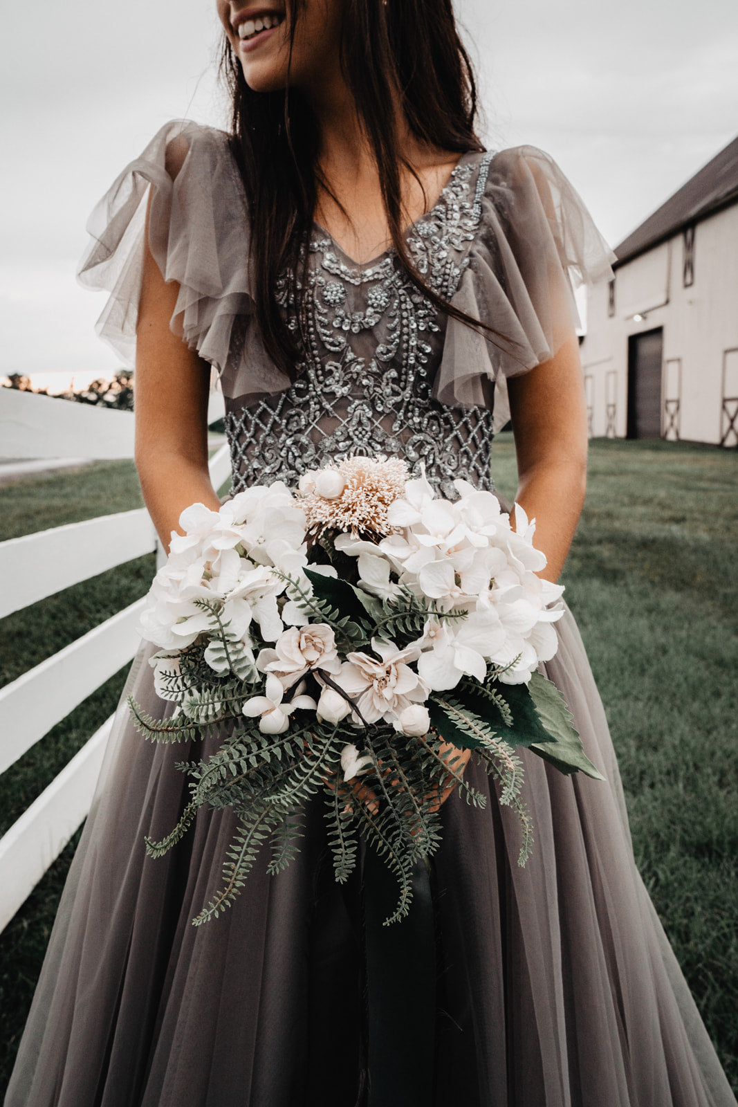 Dusty Gray Boheme Tulle Gown – Cierra Lauren