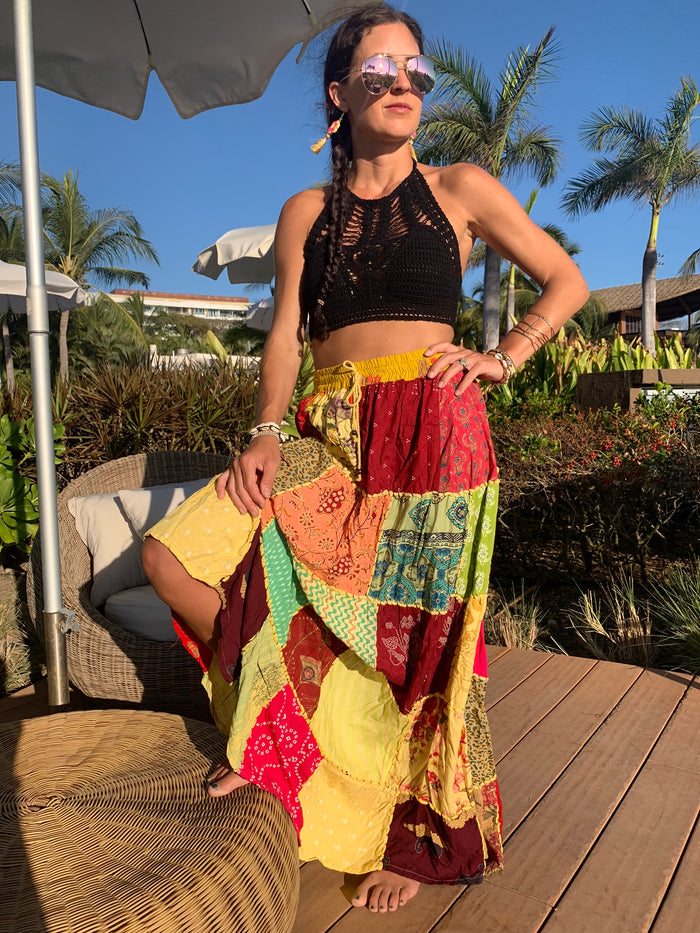 Oahu Patchwork Maxi Skirt